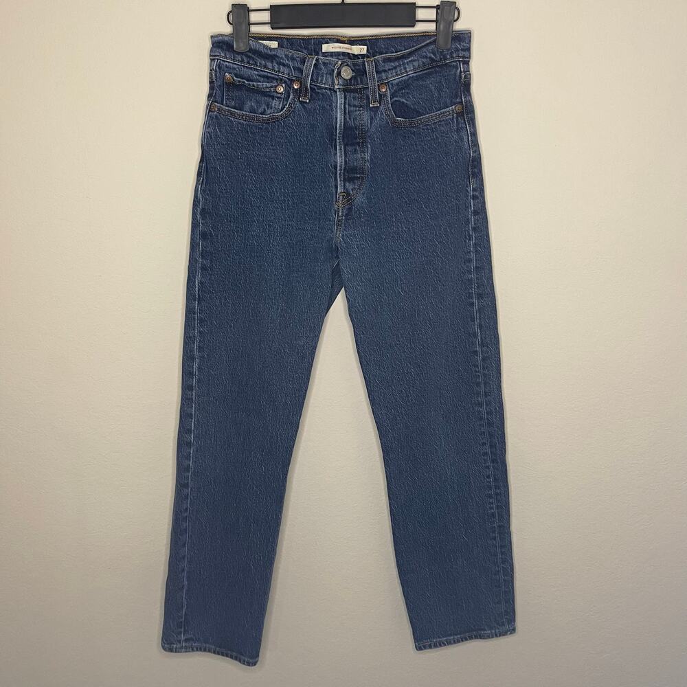 Levi’s Wedgie Straight Jeans Dark Wash Button Fly Womens Denim - Size 27
